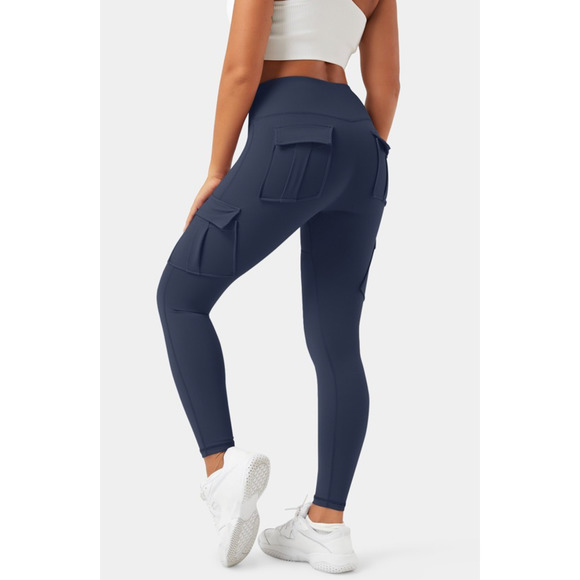 HALARA Pants - Halara High Waisted Cargo Pocket Skinny Yoga 7/8 Leggings Womens Small Blue